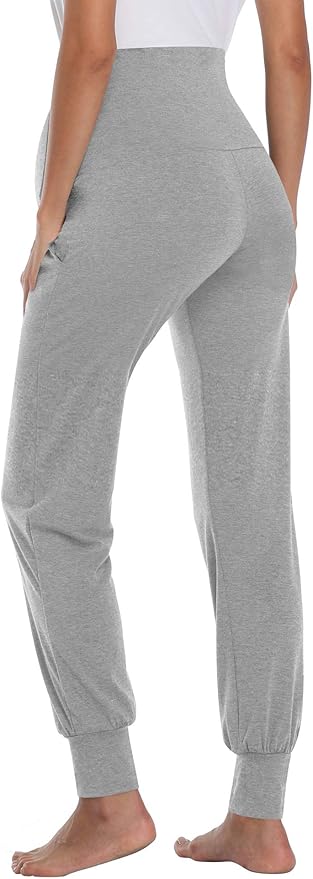 AMPOSH Women's Maternity Pants Stretchy Lounge Workout Sweatpants Casual Loose Comfy Pregnancy Joggers with Pockets