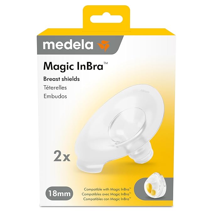 Medela Magic InBra Breast Shields, 2 Count of 18mm Breast Pump Flanges, Made Without BPA