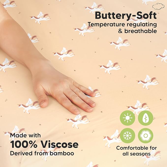 Pack and Play Sheets Fitted - 2-Pack Mini Crib Sheets for Pack N Play Mattress 38x26, Soft & Cozy, Neutral Toddler Playard Bedding, Snug Fitted Mini Baby Crib Mattress Cover Boy, Girl (Lune Mystic)