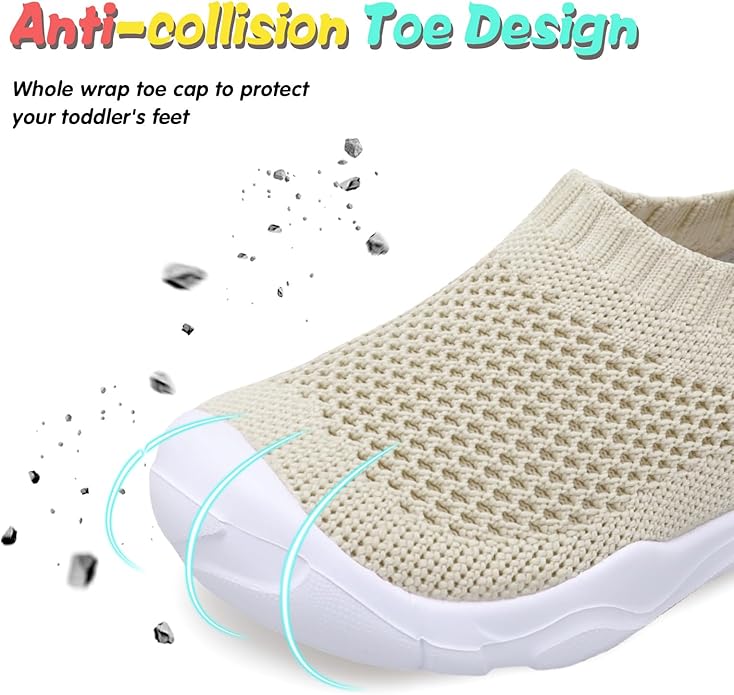 JOINFREE Toddler Boys Girls Sneaker Slip On Shoes Kids Lightweight Breathable Walking Shoes