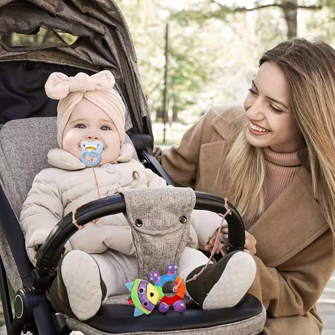 RTMOK Toy Straps for Baby, Silicone Setpacifier Clip,Applies to Car Seat Toy,Teether Toy,High Chair,Stroller Accessories,Baby Toy Clips,Cribs,Rocking Chair