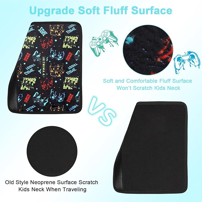 Seat Strap Shoulder Pads for Kids, Seat Belt Cover for Children, Soft Furry Seat Belt Cushion for Travel, Cartoon Car Seat Belt Pad Cover for Boys and Girls. (Radio Game)