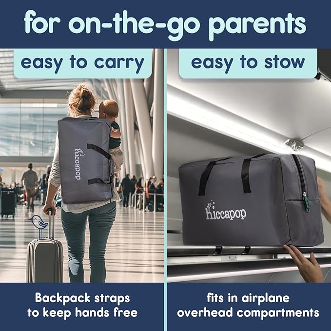 Hiccapop TravelPod Portable Crib for Baby, Lightweight, Foldable Travel Crib for Baby and Toddlers with Zippered Door, Waterproof Base & Carry Bag