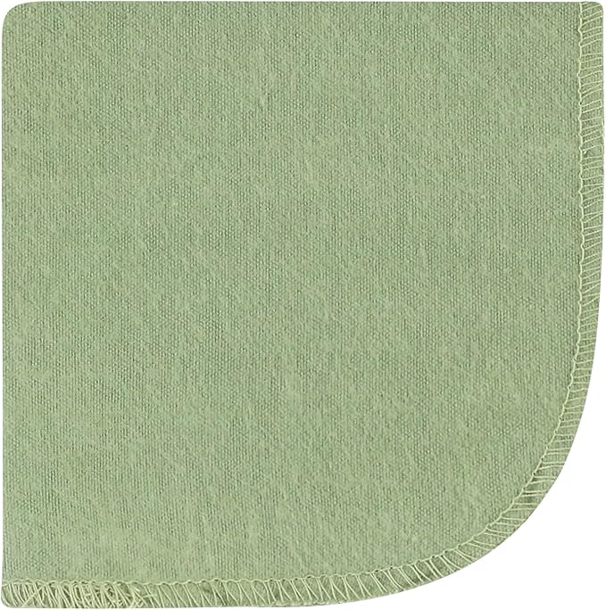 Hudson Baby Unisex Baby Flannel Washcloths, Eucalyptus 12Pk, One Size