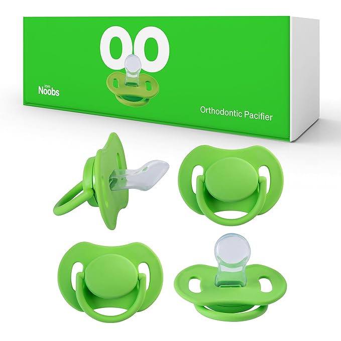 Orthodontic Pacifier by LoveNoobs, 4 Pack, Pacifiers 0-6 Months, Baby Starter Kit, Newborn Silicone Dummy, Orthodontic, Teething Soothers, Newborn Gift