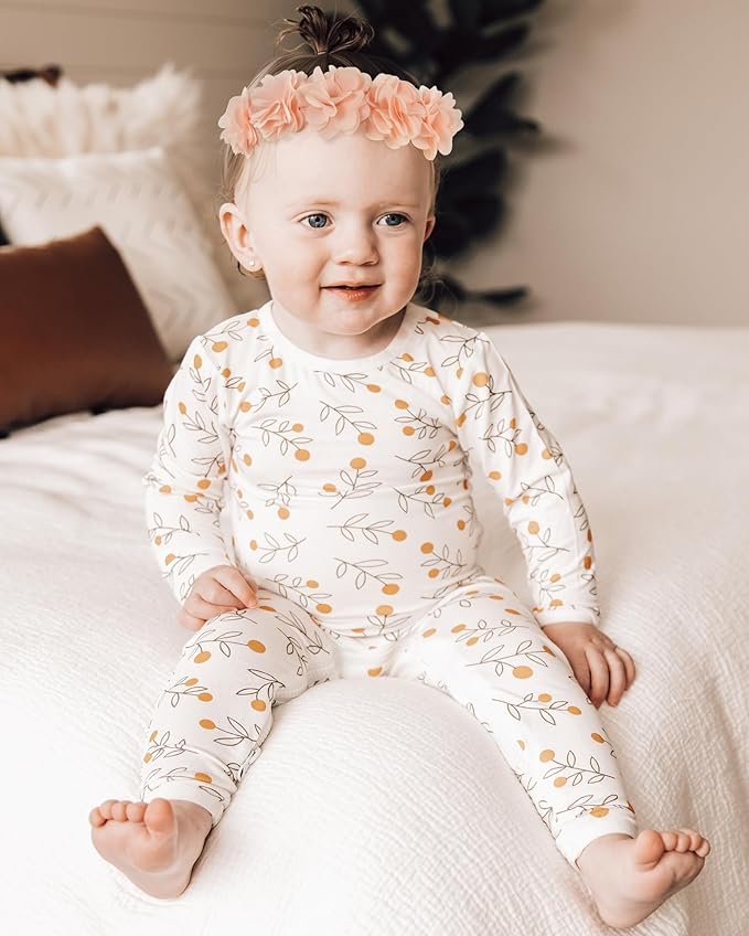 Fmeida Baby Girls Headbands for 4-24M | Soft Flower Crown (Fits 14.96"-18.89" Head)