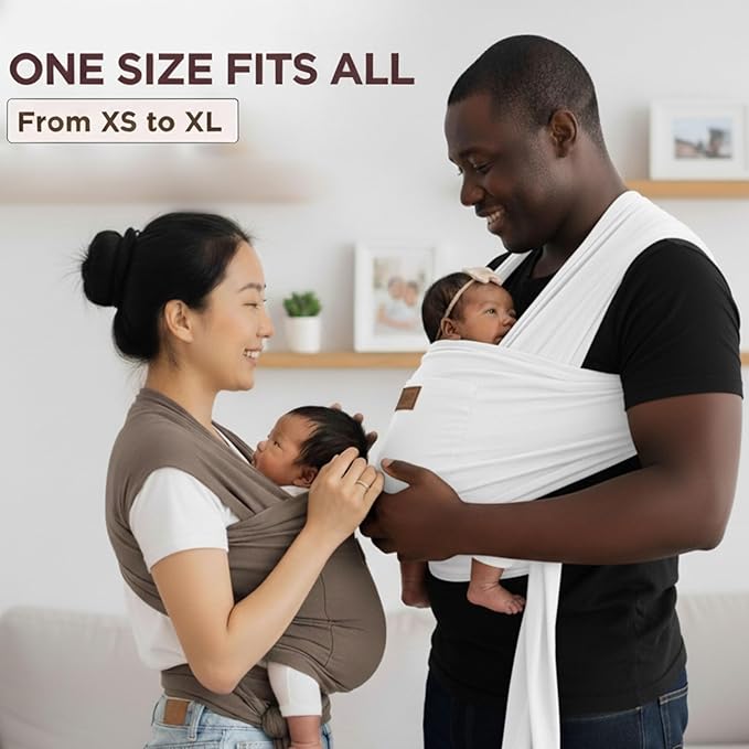 Baby Wrap Carrier - Premium Cotton Baby Carrier Wrap for Newborn to Toddler- Infant Carrier for Babies 8-35 lb - Baby Holder One Size Fits All with Front Pocket by Max&so