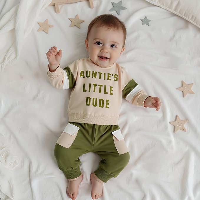 Infant Baby Boy Fall Clothes Set Funny Letter Sweatshirt Pant Outfit Toddler Winter Clothes 6 12 18 Months 2T 3T