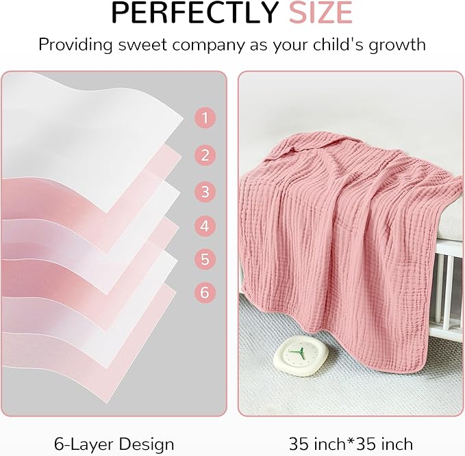 Muslin Bath Towel Baby 3 Pack, Hooded Baby Towels for Girl Boy, Muslin Cotton Baby Bath Towel with Hood for Babies, Infant, Toddler and Kids Newborn Essential (35 X 35 Inch) (Rose + Grey + Apricot)