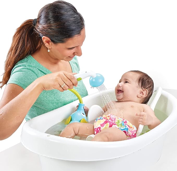 Yookidoo Baby Bath Shower Head - Elephant Water Pump and Trunk Spout Rinser - for Newborn Babies in Tub Or Sink