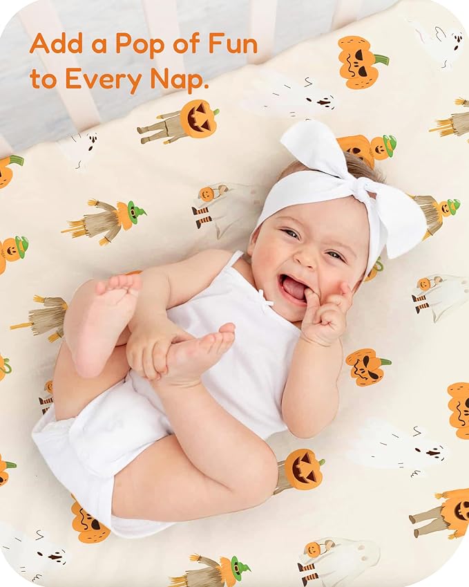Crib Sheets 2 Pack, Fitted Crib Sheet for Standard Crib Mattress 28x52x9, Ultra Soft Jersey Knit, Breathable Stretchy Deep Pocket, Snug Fit Stays Put, Baby Crib Mattress Sheet