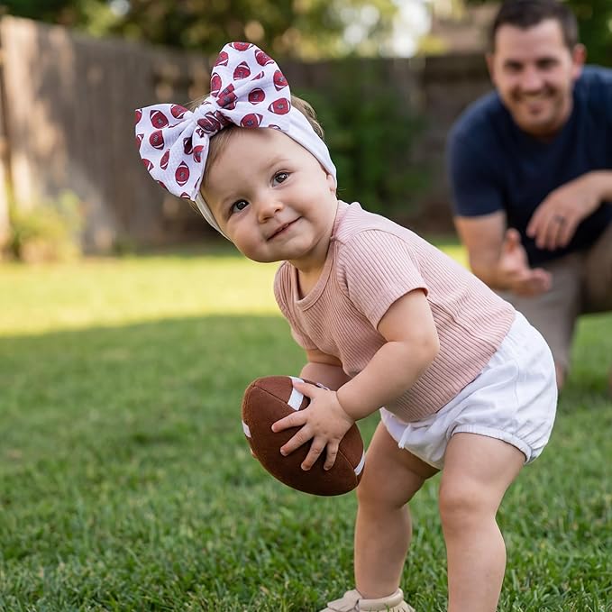 Football Baby Bow Headbands 3 Pcs Baby Football Headbands with Bows Game Day Accessories for Baby Girl Football Outfit