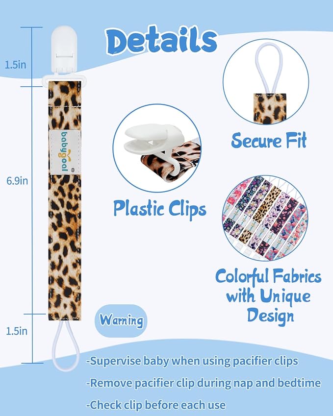 babygoal Flower Pacifier Clips 8 Pack 8PS51-B