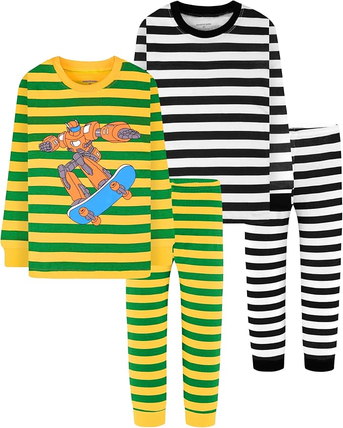 DAUGHTER QUEEN Boys 100% Cotton Long Sleeve Pajamas Size 18Months-12Years