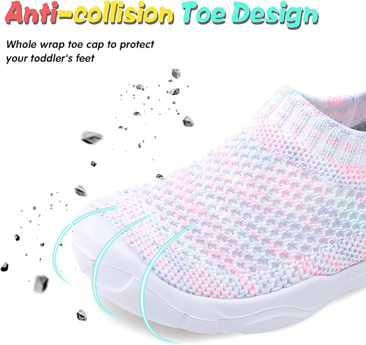 JOINFREE Toddler Boys Girls Sneaker Slip On Shoes Kids Lightweight Breathable Walking Shoes