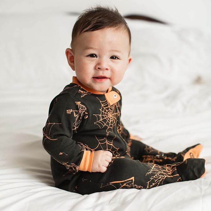 Burt's Bees Baby Boys Sleep and Play PJs, 100% Organic Cotton One-Piece Zip Front Romper Jumpsuit Pajamas