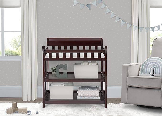 Delta Children Eclipse Changing Table with Changing Pad, Espresso Cherry