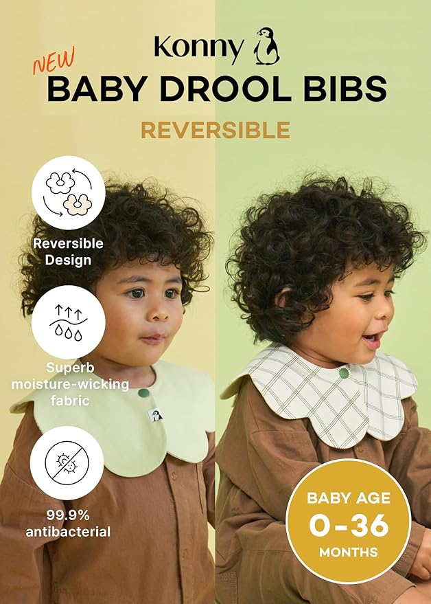 Konny Baby Bibs 3/5/7-Pack Set, 360 ° Rotate, Soft and Absorbent Bandana Drooling for Boys Girls baby Essentials