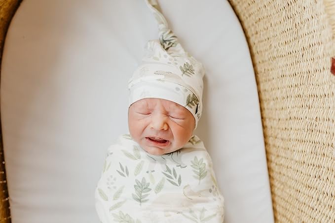 Copper Pearl Baby Beanie Hat Top Knot Stretchy Soft Rex