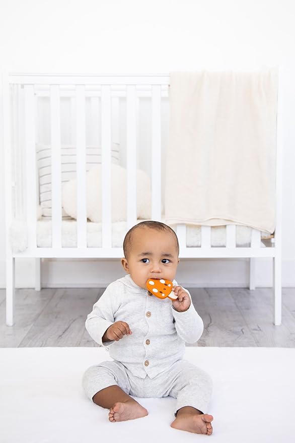 Pearhead Mushroom Silicone Baby Teether, Teething Toy for Babies 0+ Months, BPA Free Teether, Safe and Gentle Teething Relief