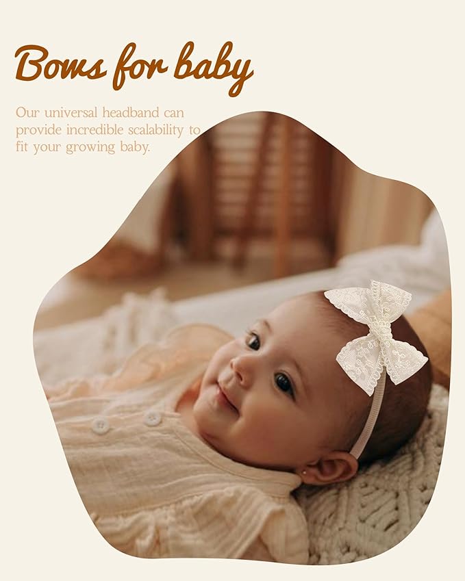 doboi 18PCS Baby Girl Headbands with Bows Baby Flower Hair Bows Nylon Hairbands Handmade Hair Accessories for Newborn Infant Toddlers Little Girls and Kids