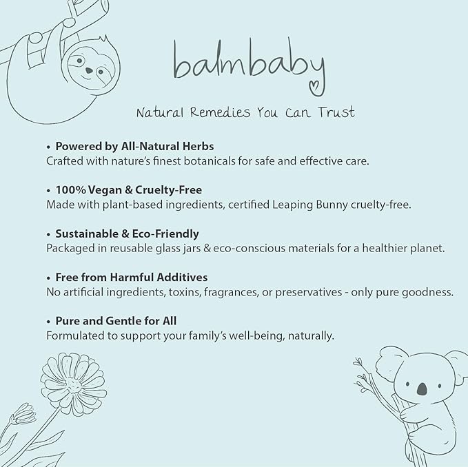 Balm Baby Natural & Organic Baby Teething & Calming Tincture - Calms, Soothes Gums and Discomfort – Vegan - Glass Bottle with Glass Dropper (2-PK)