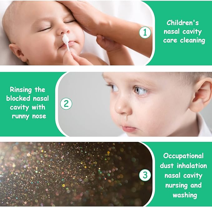 Vicloon Baby Nasal Irrigator, 6PCS Nasal Syringe for Baby, Syringe Nasal Irrigator with Cleanable and Reusable Silicone Nasal Suction Tip forIrrigation, Nasal Spray, Nasal Hygiene（Transparent）