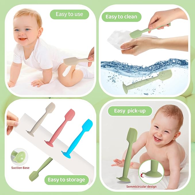 Baby Diaper Cream Spatula with Case,2 Large Diaper Spatula with 2 Travel Case 1 Gift Box,Butt Paste Spatula Baby Butt Spatula,Diaper Cream Applicator Diaper Rash Spatula (2 Large Red Green)