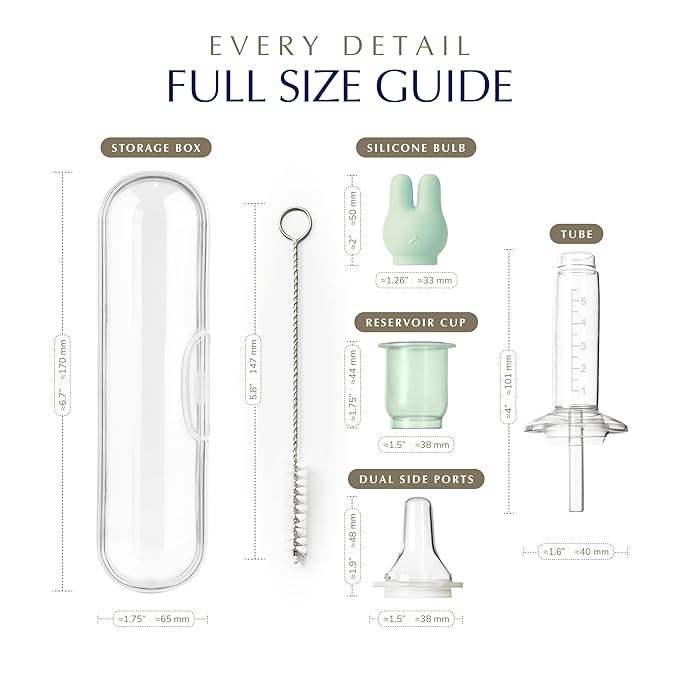 Baby Medicine Syringe & Feeder Kit, 5 mL Oral Medicine Dispenser | Dual-Sided Cheek Delivery | BPA-Free Silicone, SGS Tested | for Infants & Toddlers, with Measuring Cup & Cleaning Brush