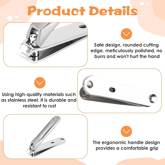 Kids Nail Clippers for Infants, Toddlers and Kids, Small Jaw Nail Trimmer, Precision Grooming Tool for Baby’s Tiny Fingernails and Toenails, Stainless Steel Clippers for Child Care (Silver)