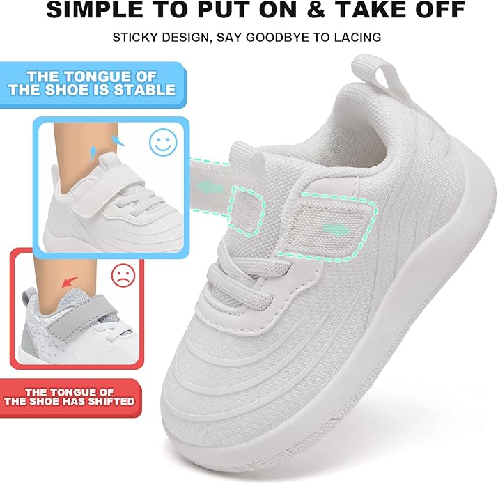 MORENDL Wide Toddler Shoes Baby Walking Shoes Boys & Girls Barefoot Sneakers Zero Drop Comfort Tennis Running Outdoor Activities