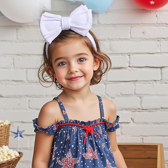 Baby Girl Bows Newborn Headband Stretchy Double Bows Soft Infant Toddlers