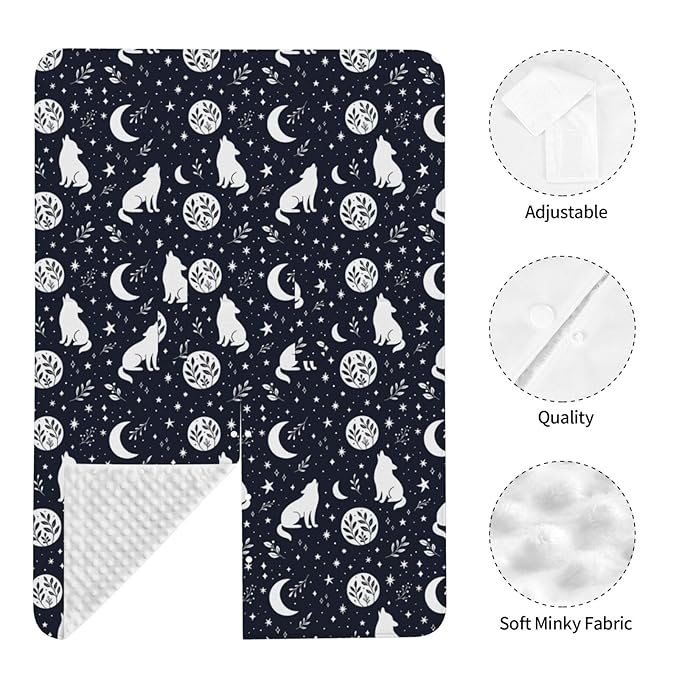 Wolf Star and Moon Baby Car Seat Canopy Nursing Cover for Newborn Car Seat Breastfeeding Covers Blanket Newborn Shower Gift