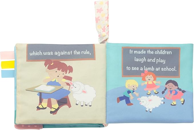 Magic Years 5 inch Soft, Crinkle Activity Book with Teether and Travel Strap for Baby, Mary Had a Little Lamb, Multicolored