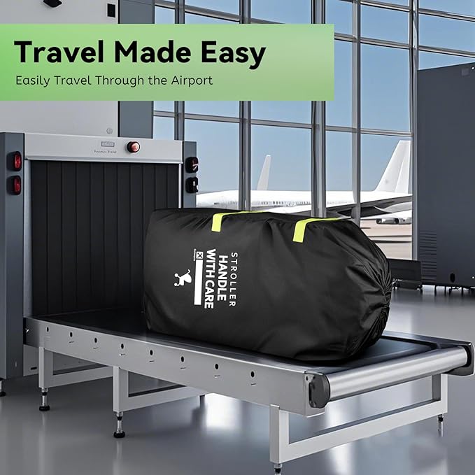Stroller Bag for Airplane: Airplane Travel Essentials, 46" H x 21" W x 13" D Stroller Cover for Air Travel, Fit Single/Double/Jogging/Umbrella/Baby Stroller Travel System like Chicco, Evenflo...