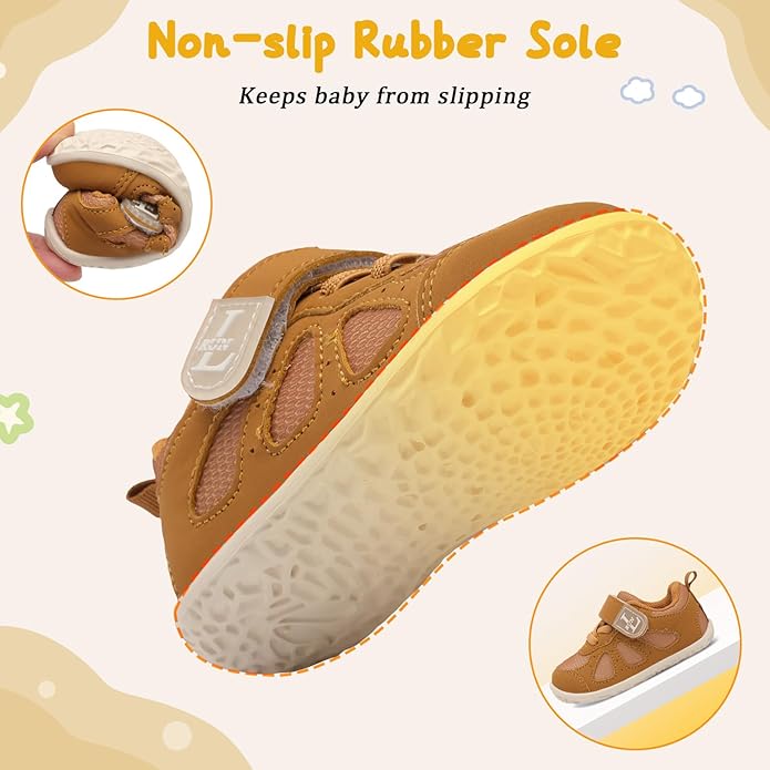 L-RUN Baby Shoes Boys Girls First Walkers Breathable Infant Sneakers Flexible Non-Slip Sole Walking Shoes for Toddlers