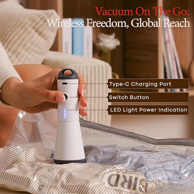 Vacuum Bags for Travel with Rechargeable air Pump, Carry-on Size Compression Packing Bags for Luggage and Suitcase, Space Saver for Clothes and Clothing 24 Combo Travel Size