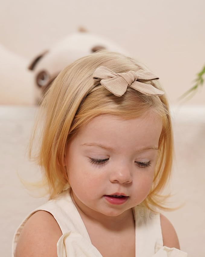 jollybows 12pcs Baby Girls Hair Bows Nylon Elastic Headband Hair Accessories for Infants Toddlers Newborn