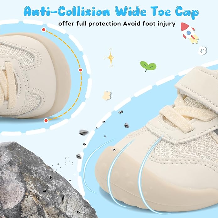 Scurtain Baby Shoes Boy Girl First Walking Shoe Infant Crib Breathable Sneakers Lightweight Barefoot Shoes for Babies