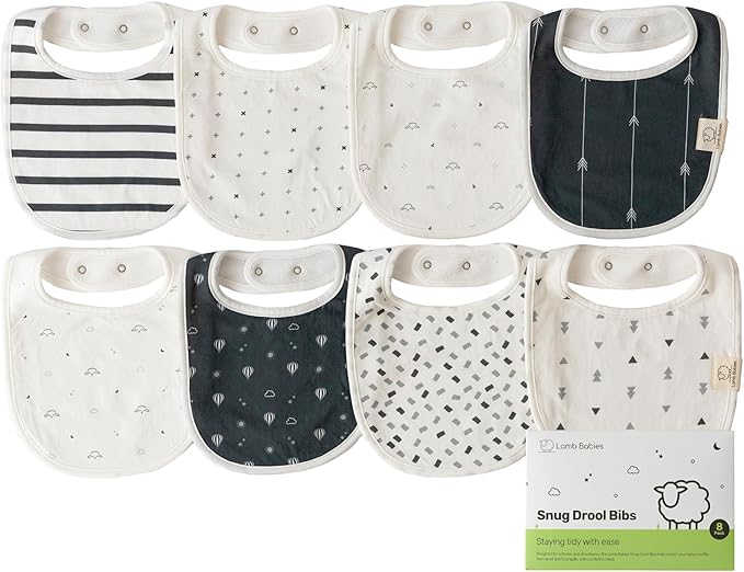 Snug Baby Drool Bibs, Absorbent, Lightweight, and Premium Cotton Baby Bibs for Drooling and Teething