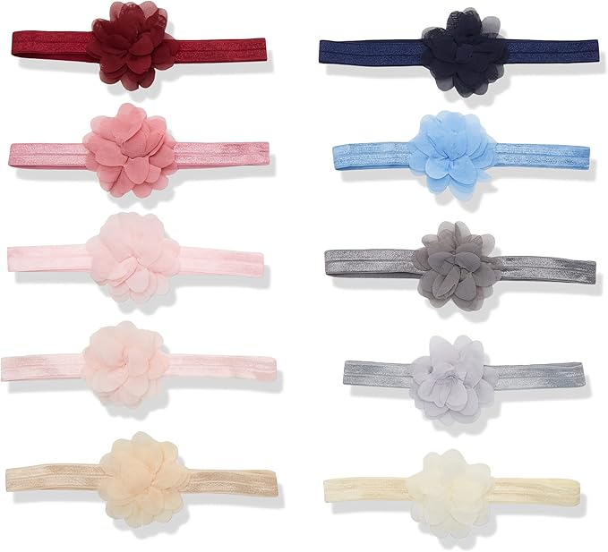 Hudson Baby Cotton and Synthetic Headbands, Size 0-24 Months