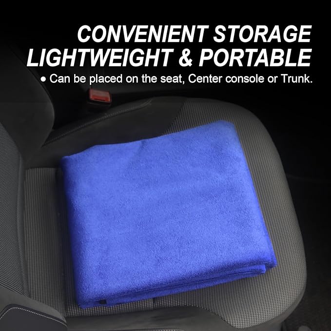 Back Seat Cover Protector for Dogs and Kids, Universal Waterproof Towel Rear Bench Seat Cover for Car, Truck, Van & SUV, Machine-Washable Backseat Car Covers (Blue, 1pcs Rear Seat)