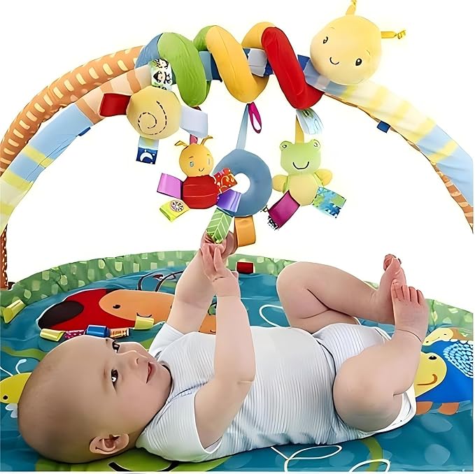 Car Seat & Stroller Toy_Infant Toys Baby Sensory Interaction Cartoon Toys with Ringing Bells_Hanging or Wrapping Around The Infant Bed or Strollea