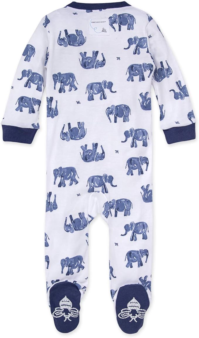 Burt's Bees Baby Boys Sleep and Play PJs, 100% Organic Cotton One-Piece Zip Front Romper Jumpsuit Pajamas