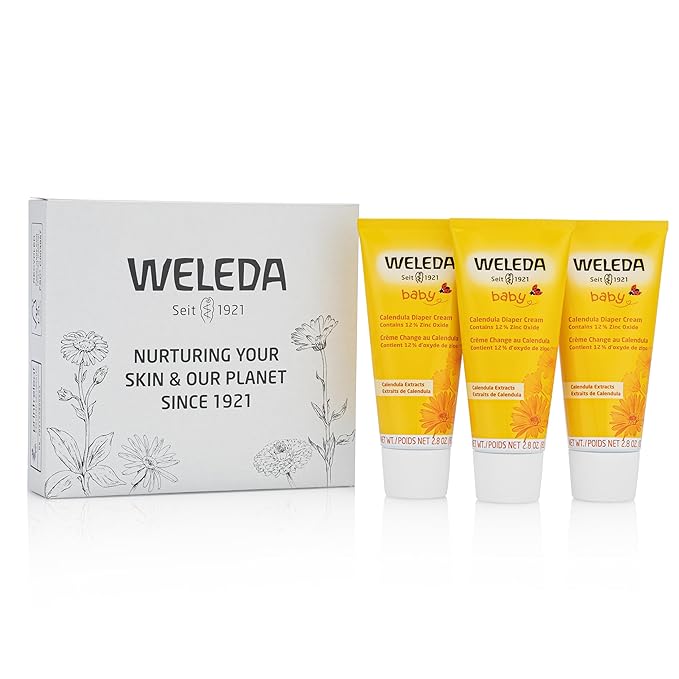 Weleda Baby Calendula Diaper Cream, 2.8 Fluid Ounce (Pack of 6), Plant Rich Protection with Calendula, Chamomile, Sweet Almond Oil, Lanolin and Zinc Oxide