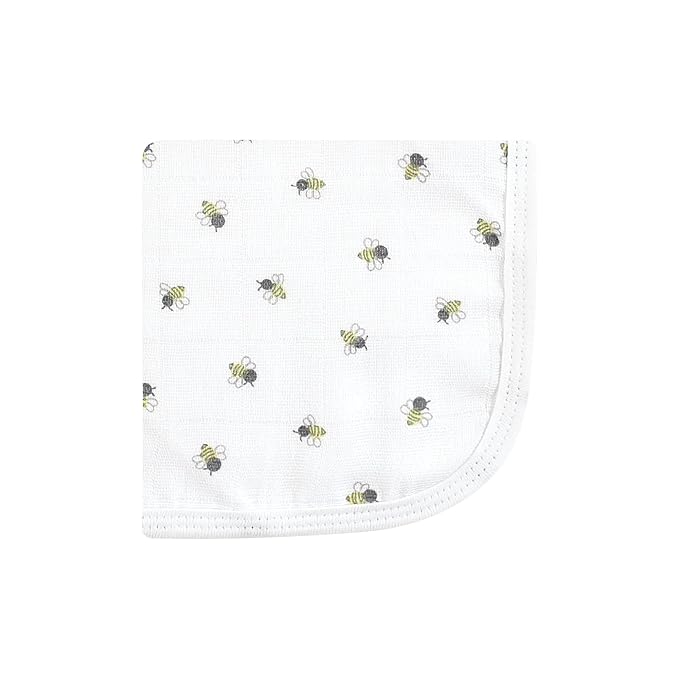 Hudson Baby Unisex Baby Cotton Muslin Washcloths, Bees, One Size