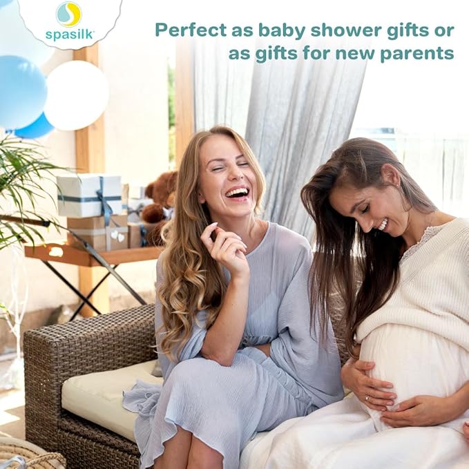 Spasilk Hooded Bath Towel and Washcloths Set for Newborns, 1 Soft Terry Baby Towel and 3 Baby Washcloths, Baby Essentials, Ideal, One Size, Blue Sailor