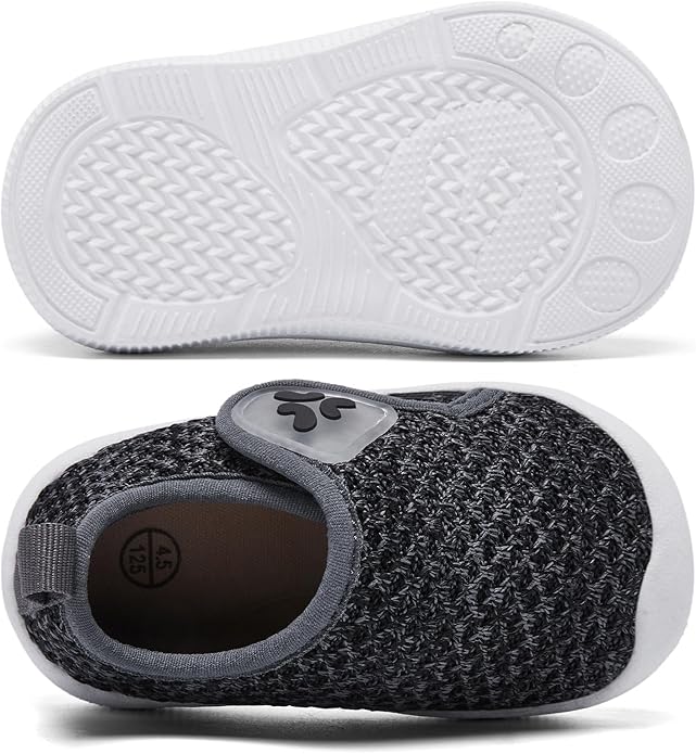 Baby Shoes Infant Boys Girls First Walker Shoes Baby Walking Shoes Lightweight Breathable Sneakers with Non-Slip Soles 0-24 Months