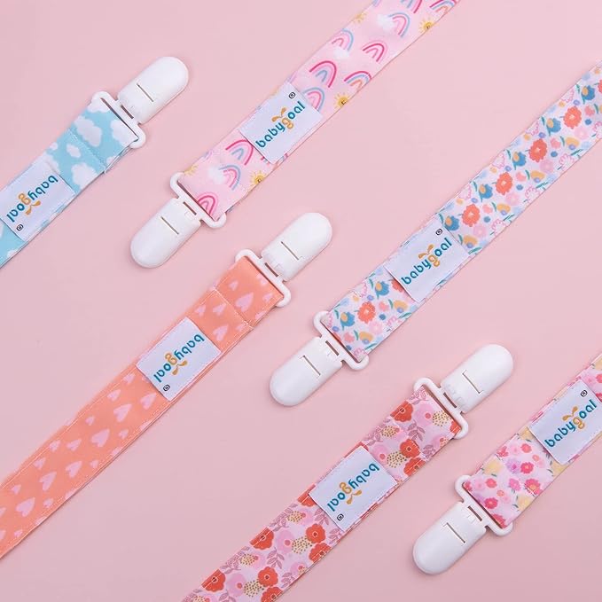 babygoal Pacifier Clips, 6 Pack Pacifier Holder Fits Most Pacifiers and Binkies 6PS36