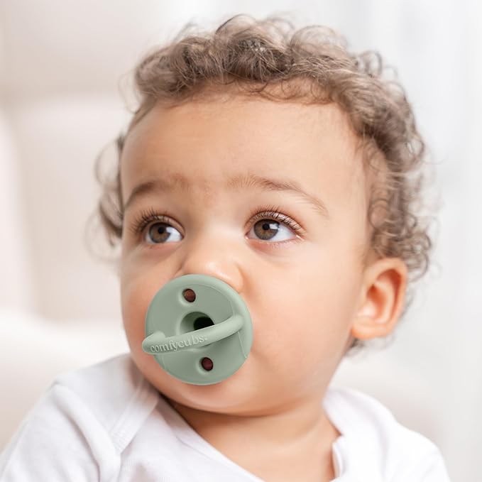 Comfy Cubs Baby Pacifiers, 5 Pack for 0+ Months - Soft Breast-Like Nipple Shape - CPSIA Compliant Silicone Pacifier for Newborns - Girl Pack Baby Essentials - Ideal Newborn Gift Set - Multicolor Boy